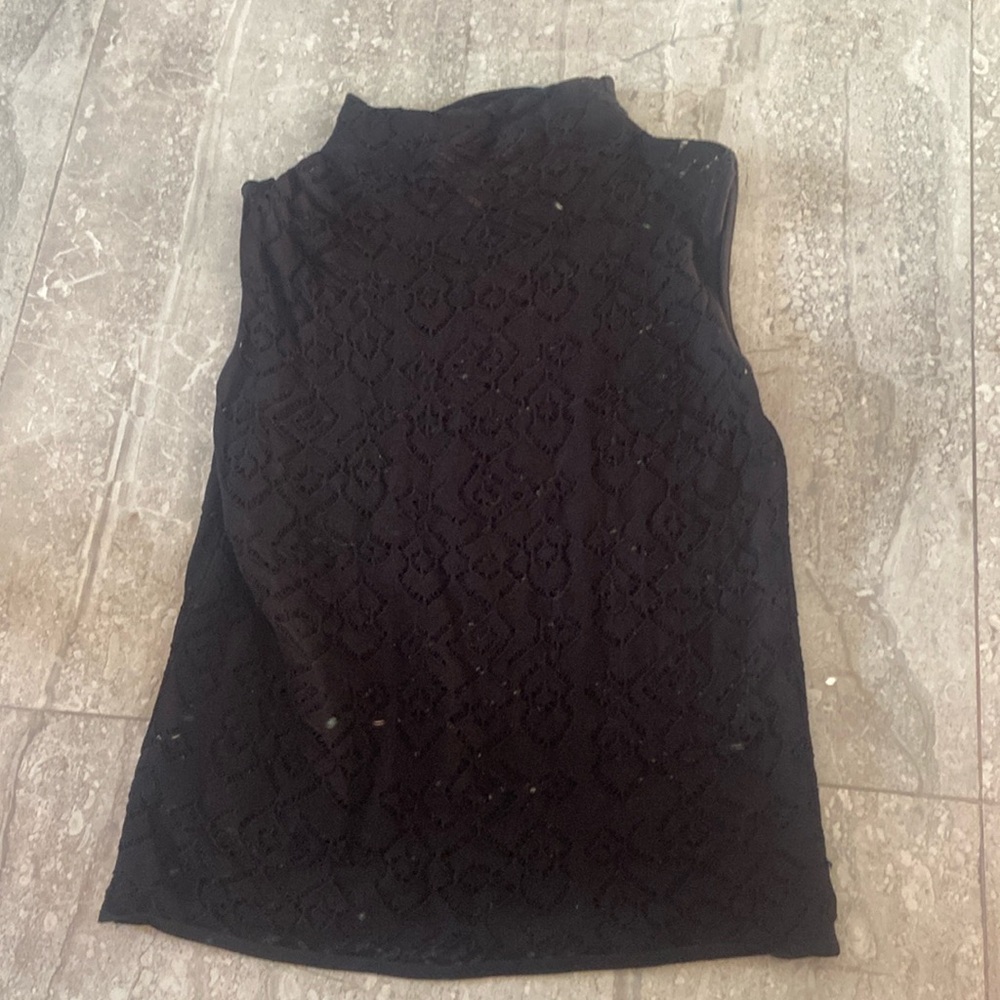 Black la ligne cutout detail mock turtleneck sleeveless top
